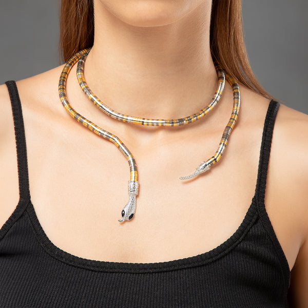 Maasha Adjustable Snake Wrap Bracelet & Necklace, Stylish Serpent Jewellry