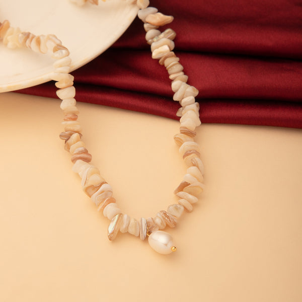 Maasha Natural Seashell Jewellery with Pearl Charm, Perfect Gift for Women