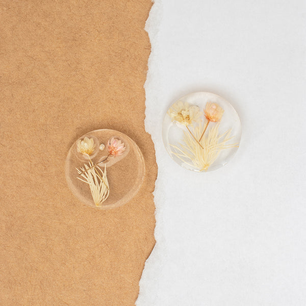 Maasha Floral Resin Stud Earrings for Women, Elegant Transparent Jewellery