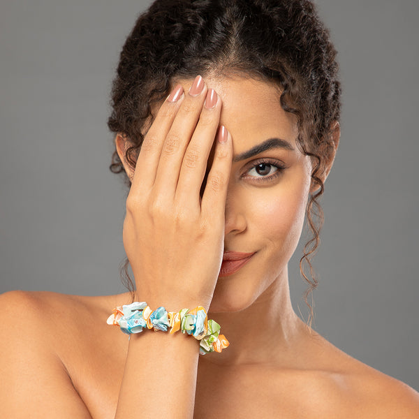 Maasha Multicolor Seashell Bracelet for Women, Vibrant Boho Stretch Jewellery